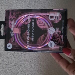 Ed Hardy Pink 6ft Charging Cable